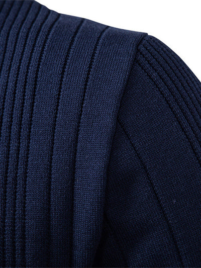 Escipión® | Long Sleeved Knitted Stripe Jacquard Polo Shirt & Slim Fit Tapered Trousers
