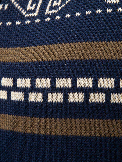 Drago® | Geometry Jacquard Zipper Stand Collar Sweater