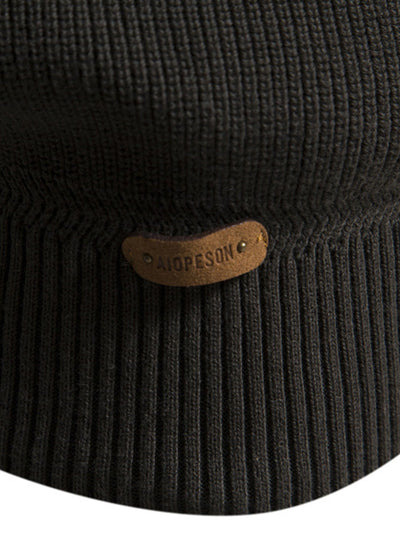 Dume® | Color Block Zipper Stand Collar Sweater