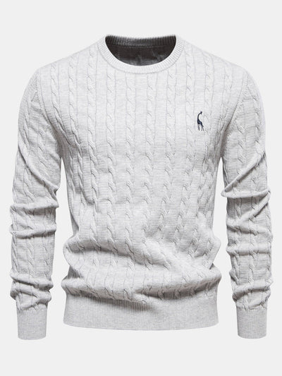 Elías® | Giraffe Embroidery Twist Jacquard Sweater