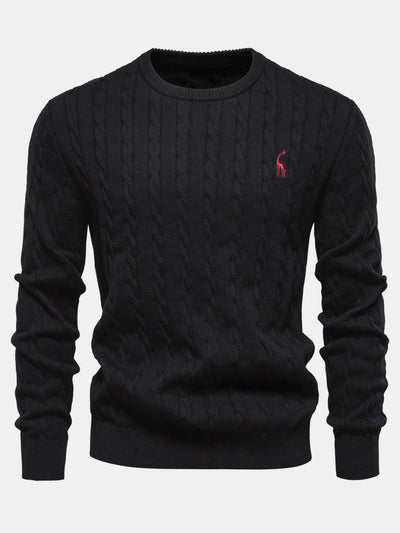 Elías® | Giraffe Embroidery Twist Jacquard Sweater