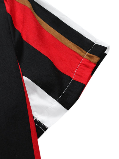 Arno® | Colorful Striped Print Revere Shirt