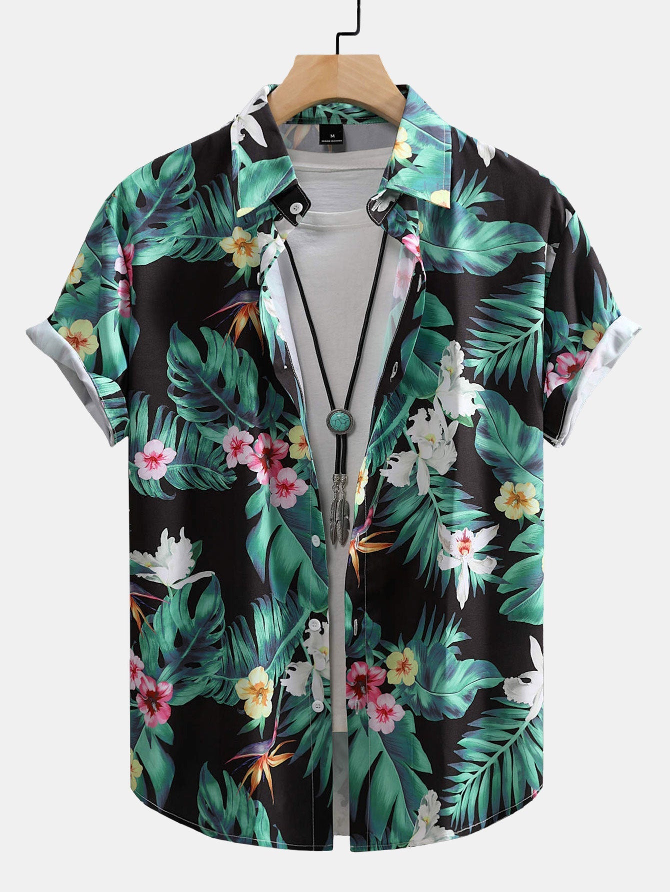 Herberto® | Tropical Flowers Print Button Up Shirt & Swim Shorts