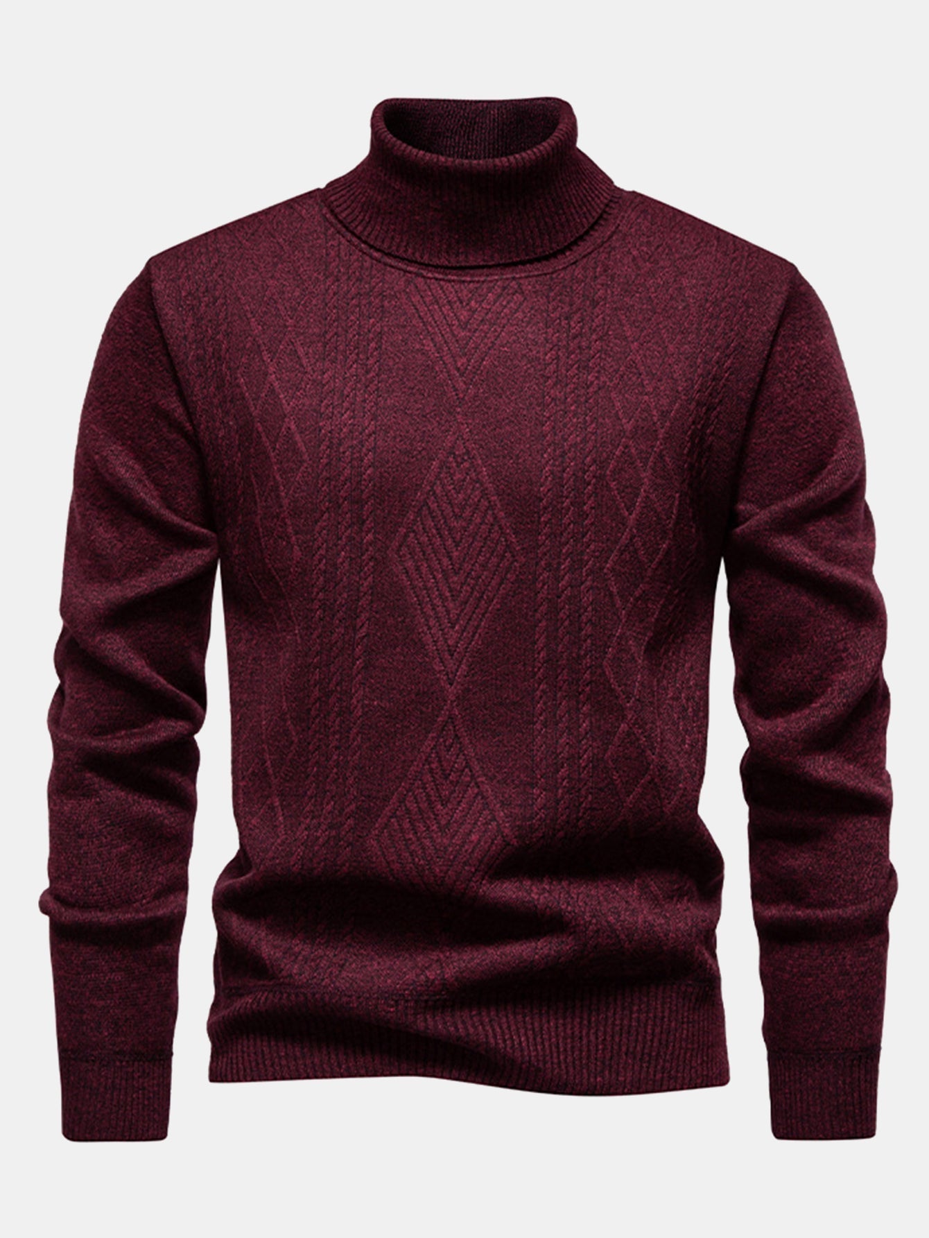 Atilio® | Geometric Jacquard Turtle Neck Sweater