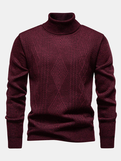 Atilio® | Geometric Jacquard Turtle Neck Sweater