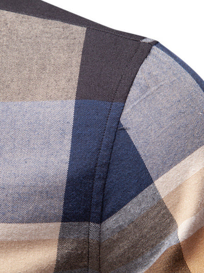 Heliodoro® | Long Sleeve Cotton Plaid Button Up Shirt