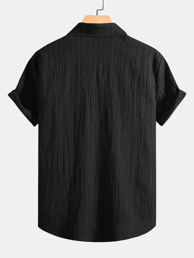 Ambrosius® | Wrinkled Texture Print Button Up Shirt
