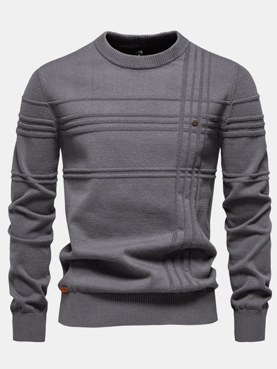 Gaudencio® | Striped Jacquard Crewneck Sweater