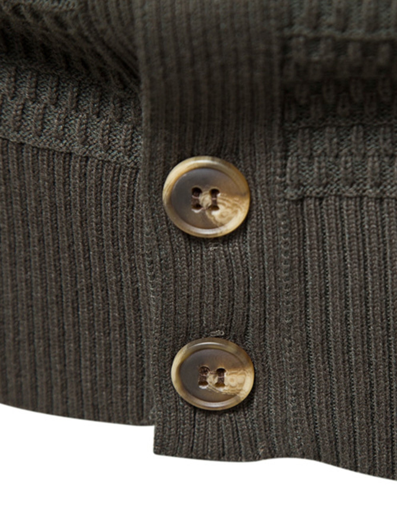 Dov® | Textured Stand Collar Button Up Sweater