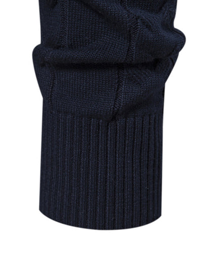 Hanibal® | Contrast Geometric Jacquard Quarter-Zip Sweater