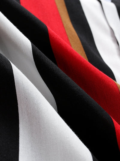 Arno® | Colorful Striped Print Revere Shirt