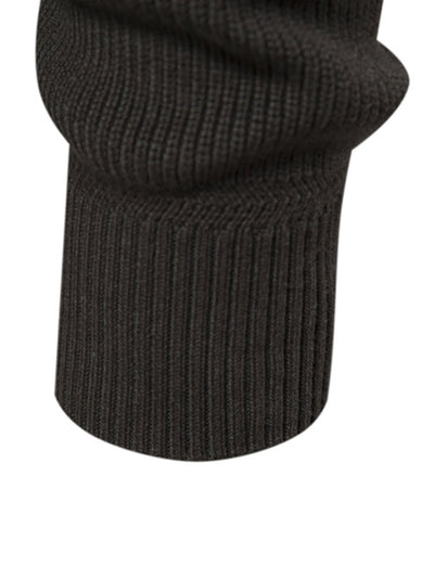 Dume® | Color Block Zipper Stand Collar Sweater