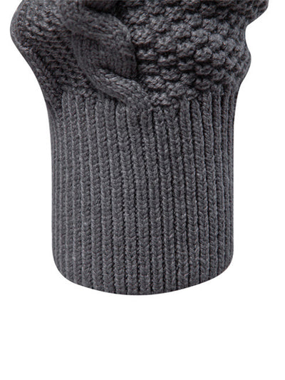 Eladio® | Twist Jacquard Zipper Stand Collar Sweater