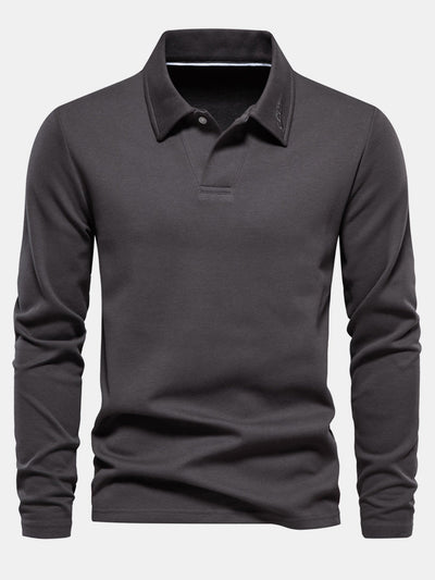 William | Long Sleeved V-Neck Polo Shirt
