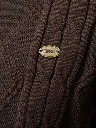 Donato® | Geometric Jacquard Shawl Collar Cardigan Sweater