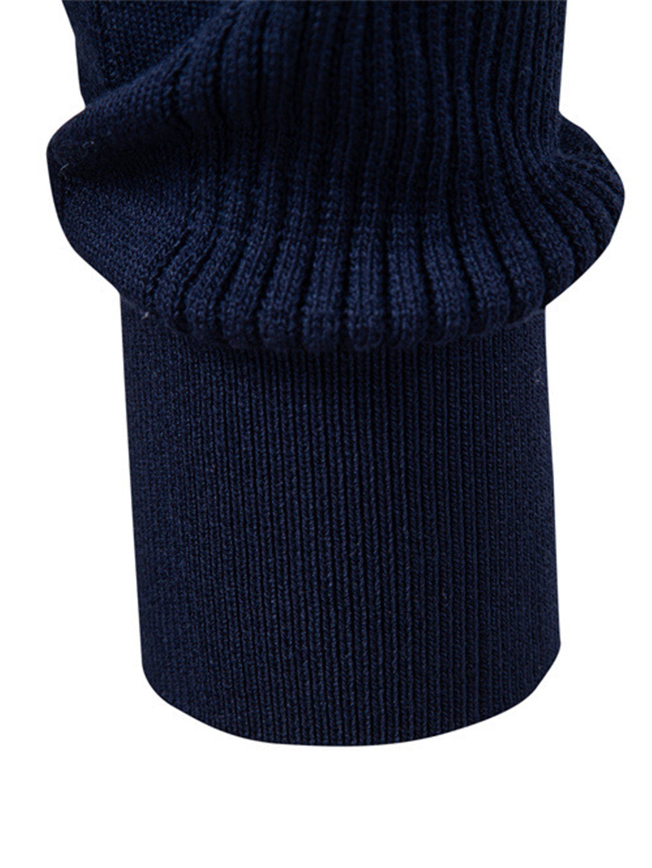 Higinio® | Long Sleeved Knitted Stripe Jacquard Polo Shirt