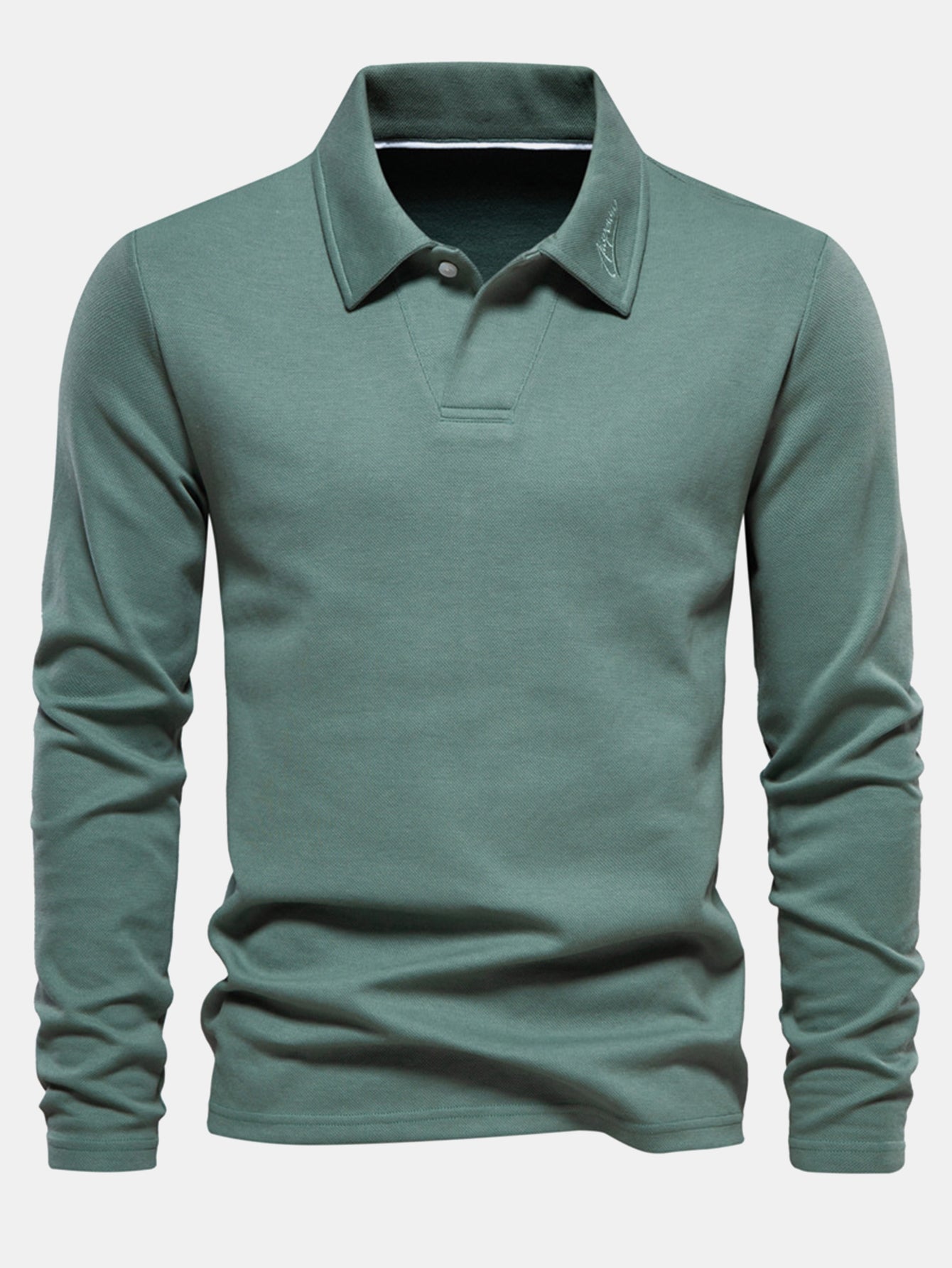 William | Long Sleeved V-Neck Polo Shirt