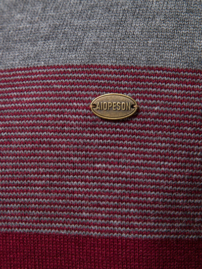 Gracián® | Contrast Stripe Quarter Zip Sweater