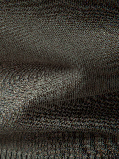 Steven | Long Sleeved Knitted Geometric Jacquard Zippe Polo Shirt