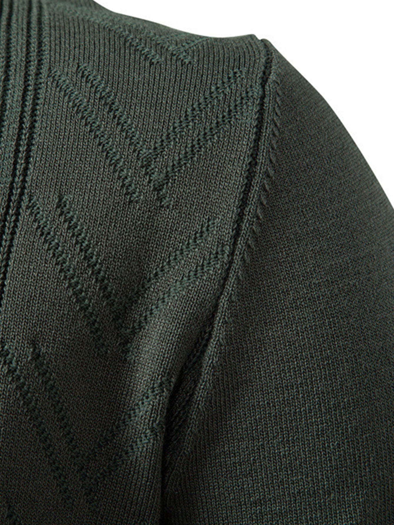 Thomas | Long Sleeve V-Neck Knit Polo Shirt