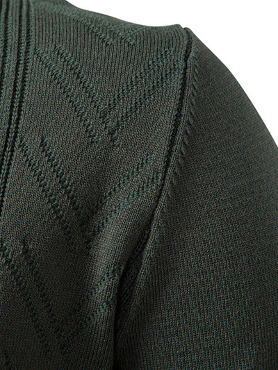 Thomas | Long Sleeve V-Neck Knit Polo Shirt