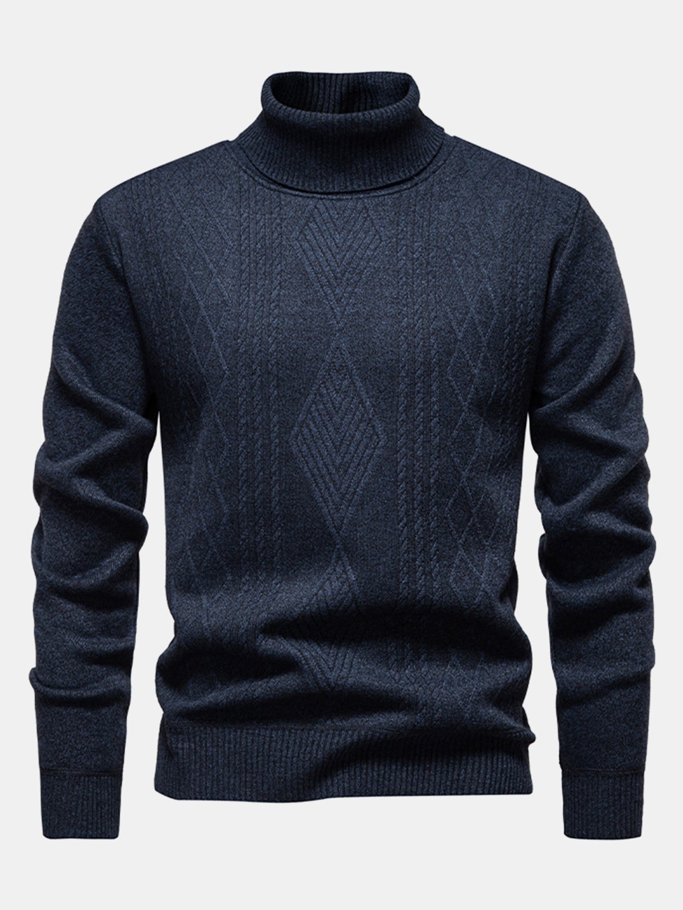 Atilio® | Geometric Jacquard Turtle Neck Sweater