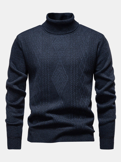 Atilio® | Geometric Jacquard Turtle Neck Sweater