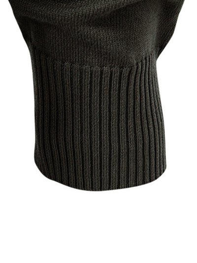 Steven | Long Sleeved Knitted Geometric Jacquard Zippe Polo Shirt
