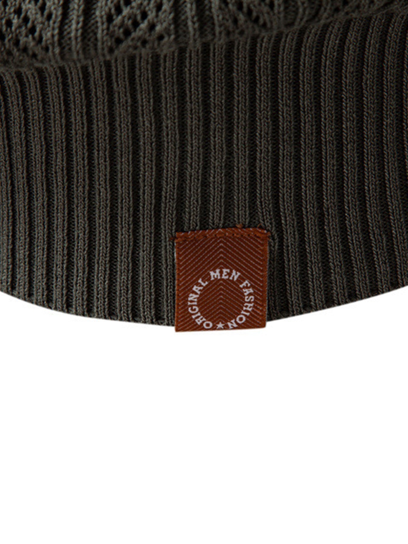 Steven | Long Sleeved Knitted Geometric Jacquard Zippe Polo Shirt
