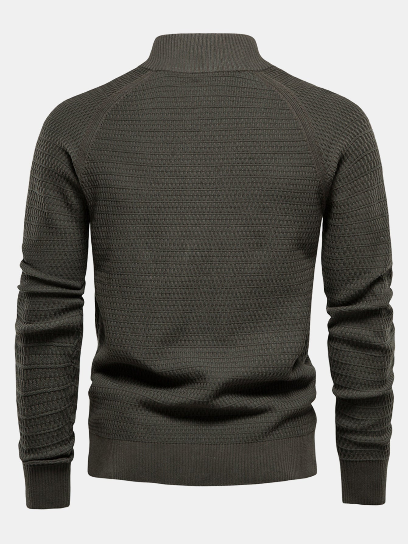 Dov® | Textured Stand Collar Button Up Sweater