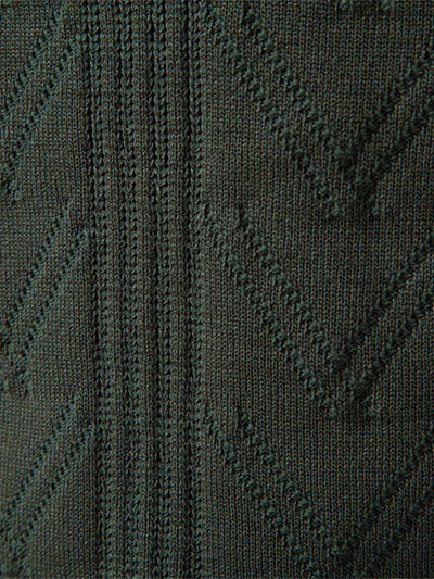 Hernán® | Long Sleeve V-Neck Knit Polo Shirt