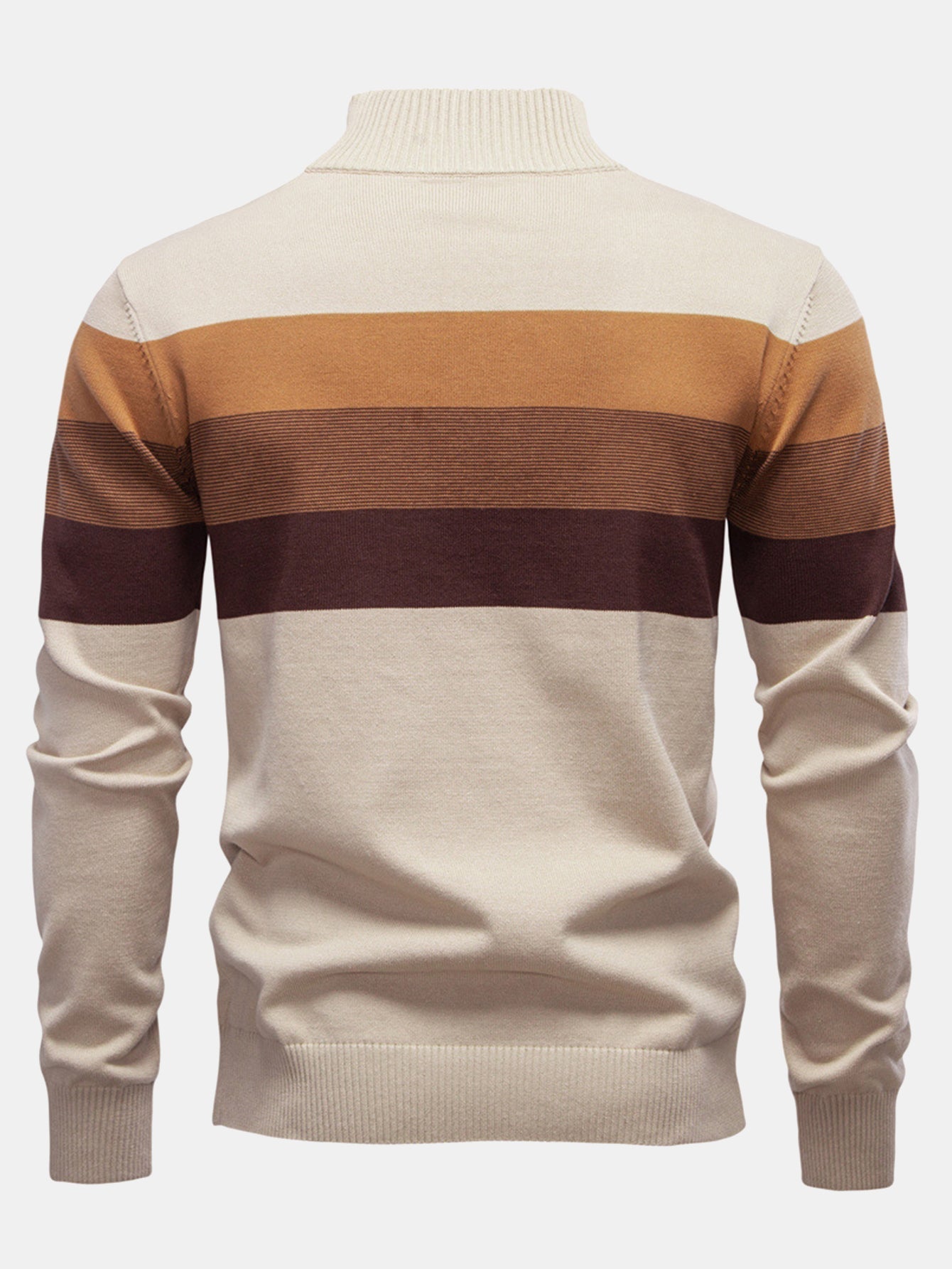 Gracián® | Contrast Stripe Quarter Zip Sweater
