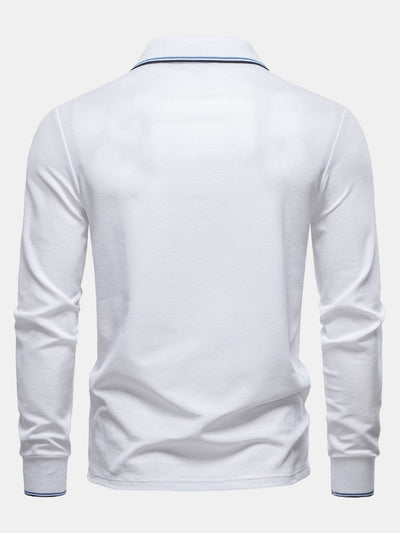 Vincent | Long Sleeved Contrast Polo Shirt