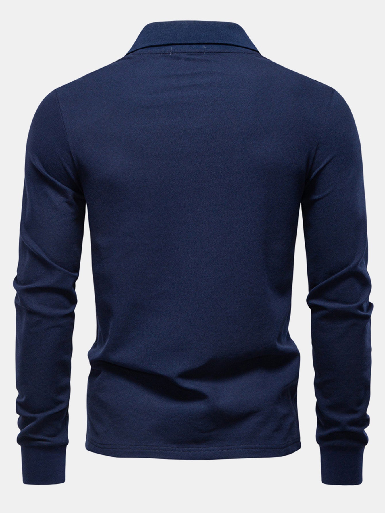 Hubert® | Long Sleeved Giraffe Embroidery Polo Shirt