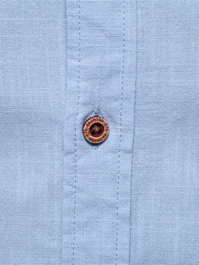 Florentino® | Long Sleeve Linen Look Stand Collar Shirt & Straight Leg Linen Pants