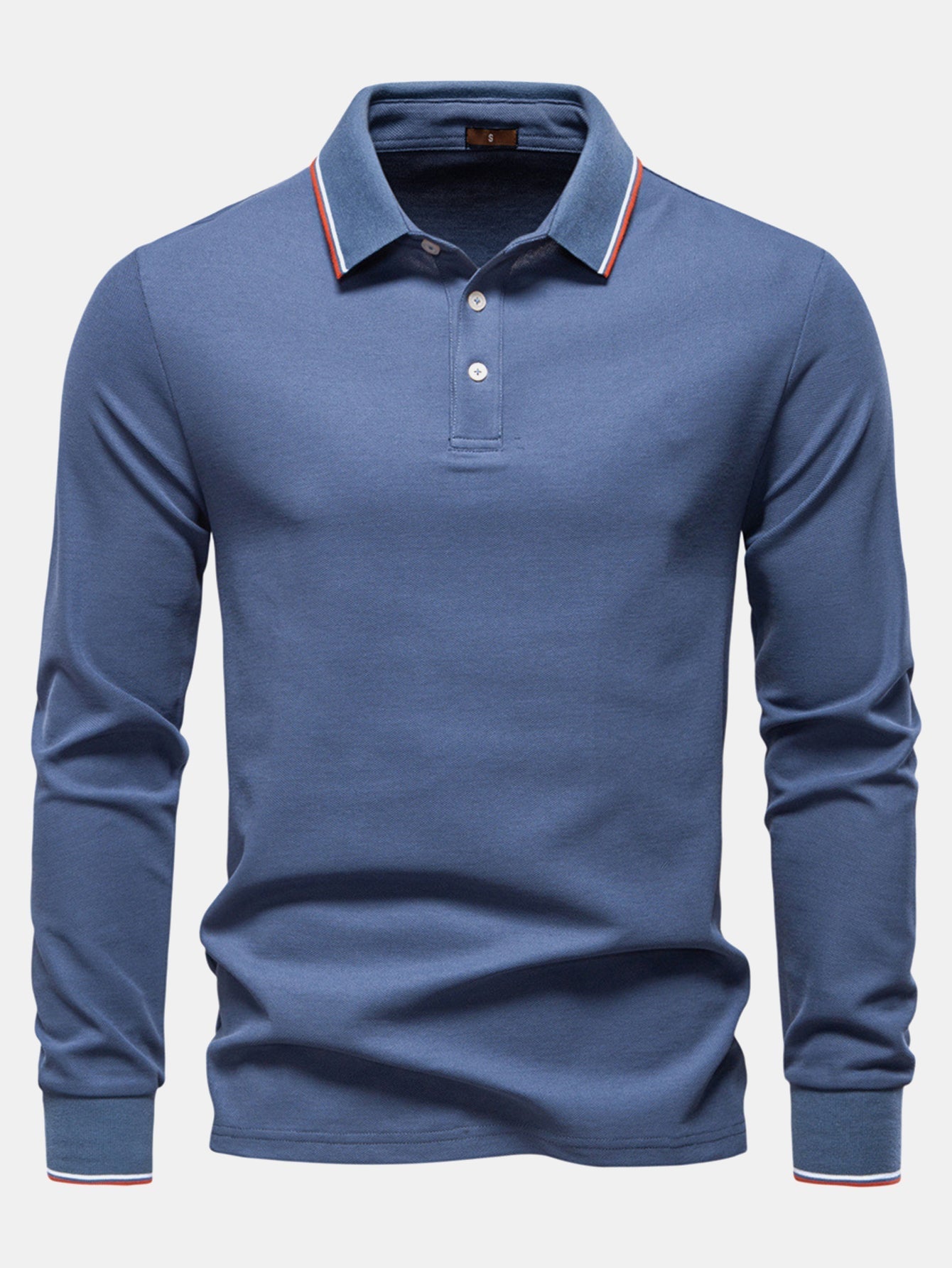 Vincent | Long Sleeved Contrast Polo Shirt