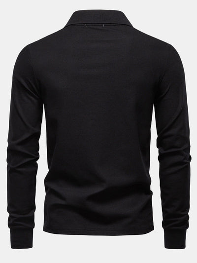 Walter | Long Sleeved Giraffe Embroidery Polo Shirt