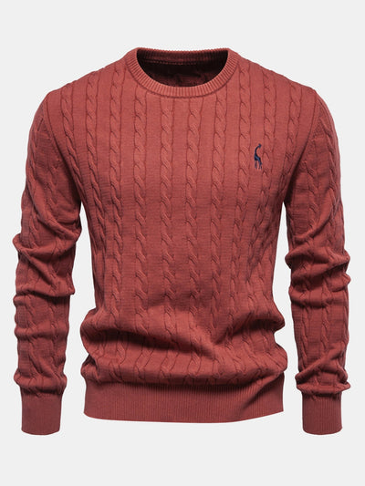 Elías® | Giraffe Embroidery Twist Jacquard Sweater