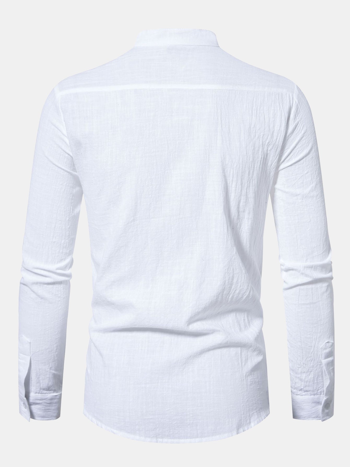 Ian® | Long Sleeved Textured Stand Collar Shirt