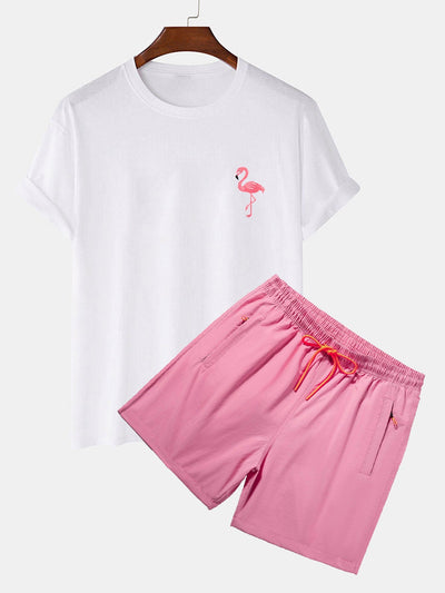 Orion® | Flamingo Print T-Shirt & Swim Shorts