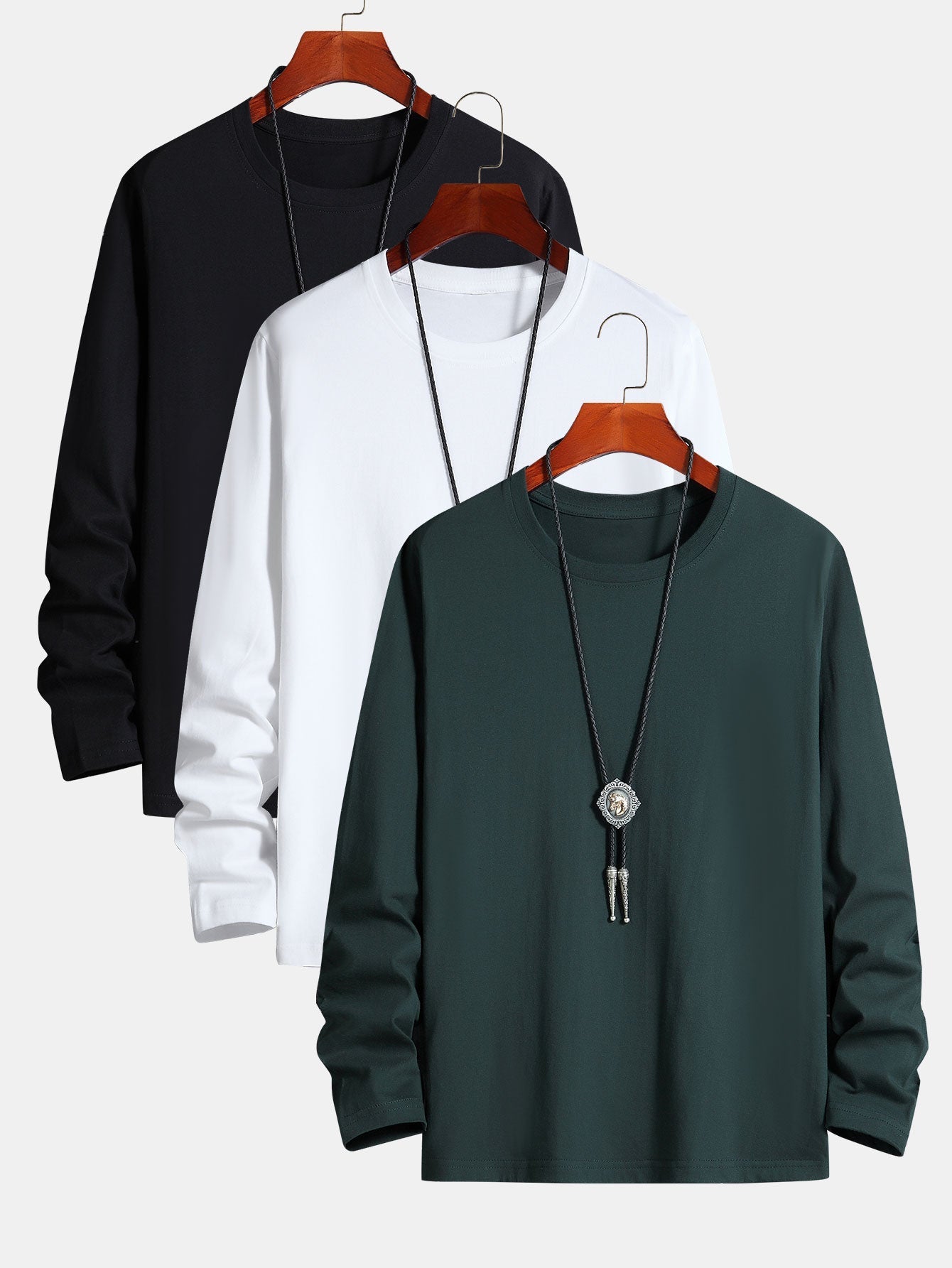 Adaniel® | 3 Pieces Basic Long Sleeve Cotton T-Shirt