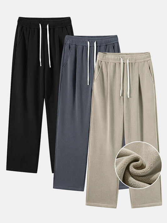 Admon® | 3 Pieces Polar Fleece Loose Fit Straight Leg Pants
