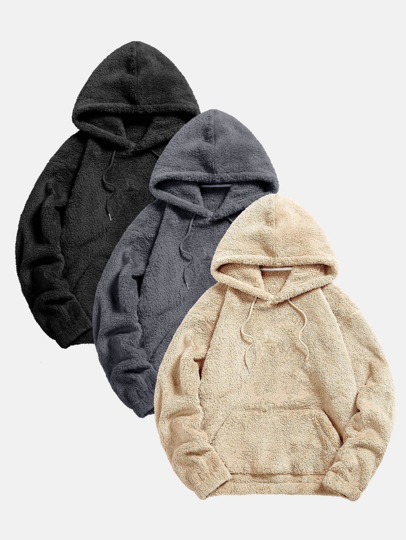 Kael | 3 Pieces Basic Teddy Hoodies