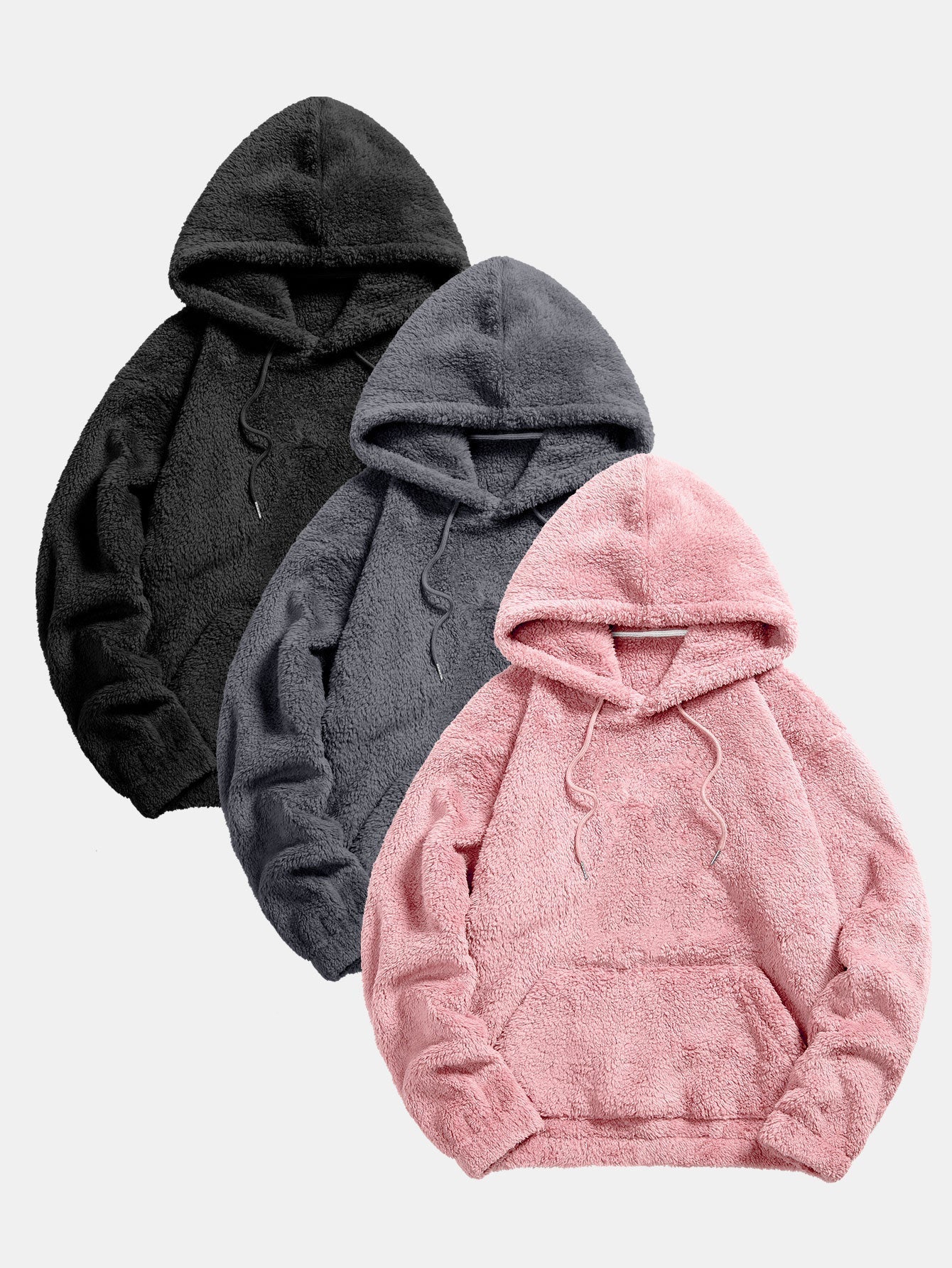 Kael | 3 Pieces Basic Teddy Hoodies