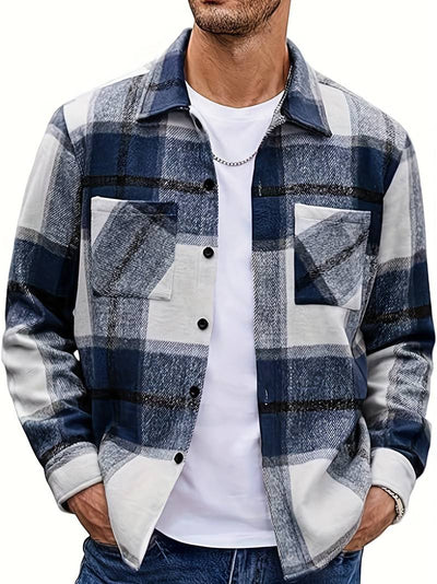 Lucy® | Long Sleeve Button-Down Shirt With Check Pattern For Men
