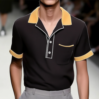 Roberto | Men'S Business Colorblock Polo Neck Short Sleeve T-Shirt