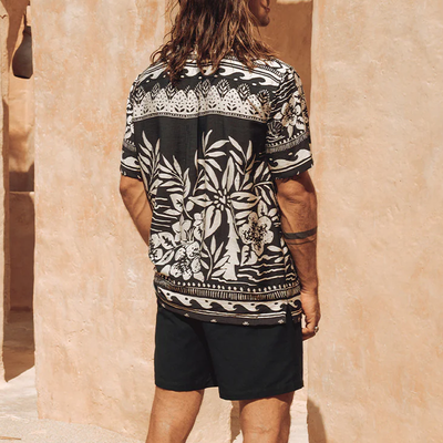 Clint | Men'S Spring And Summer Fashion Casual Tencel Cotton Printed Short Sleeve Shirt