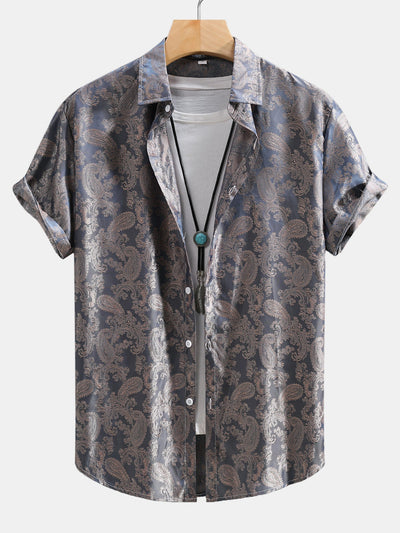 Amalio® | Paisley Print Satin Shirt