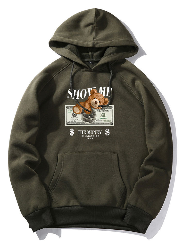 Nikolas | Money Bear Print Hoodie