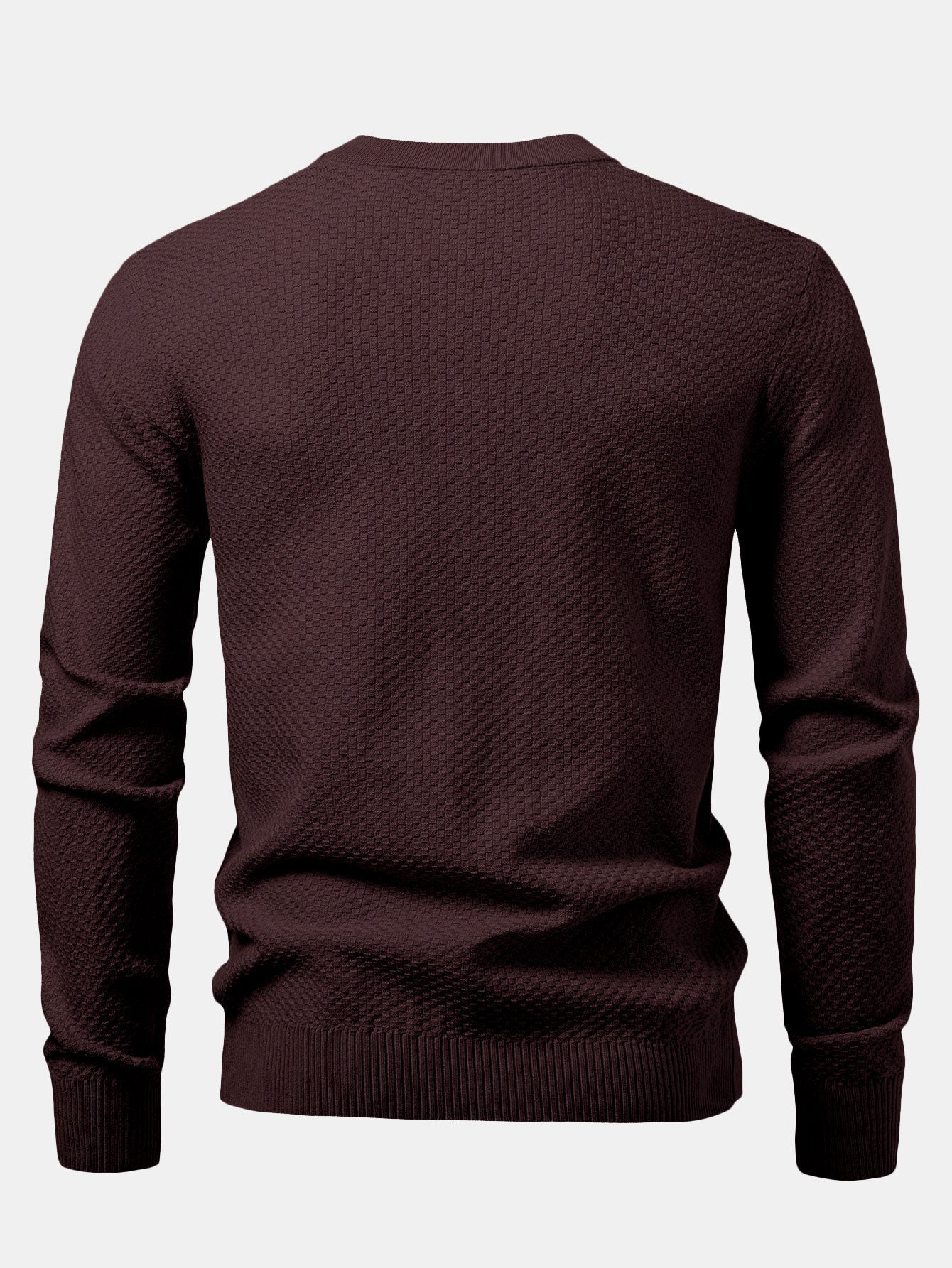 Anselmo® | Checkerboard Textured Crew Neck Sweater